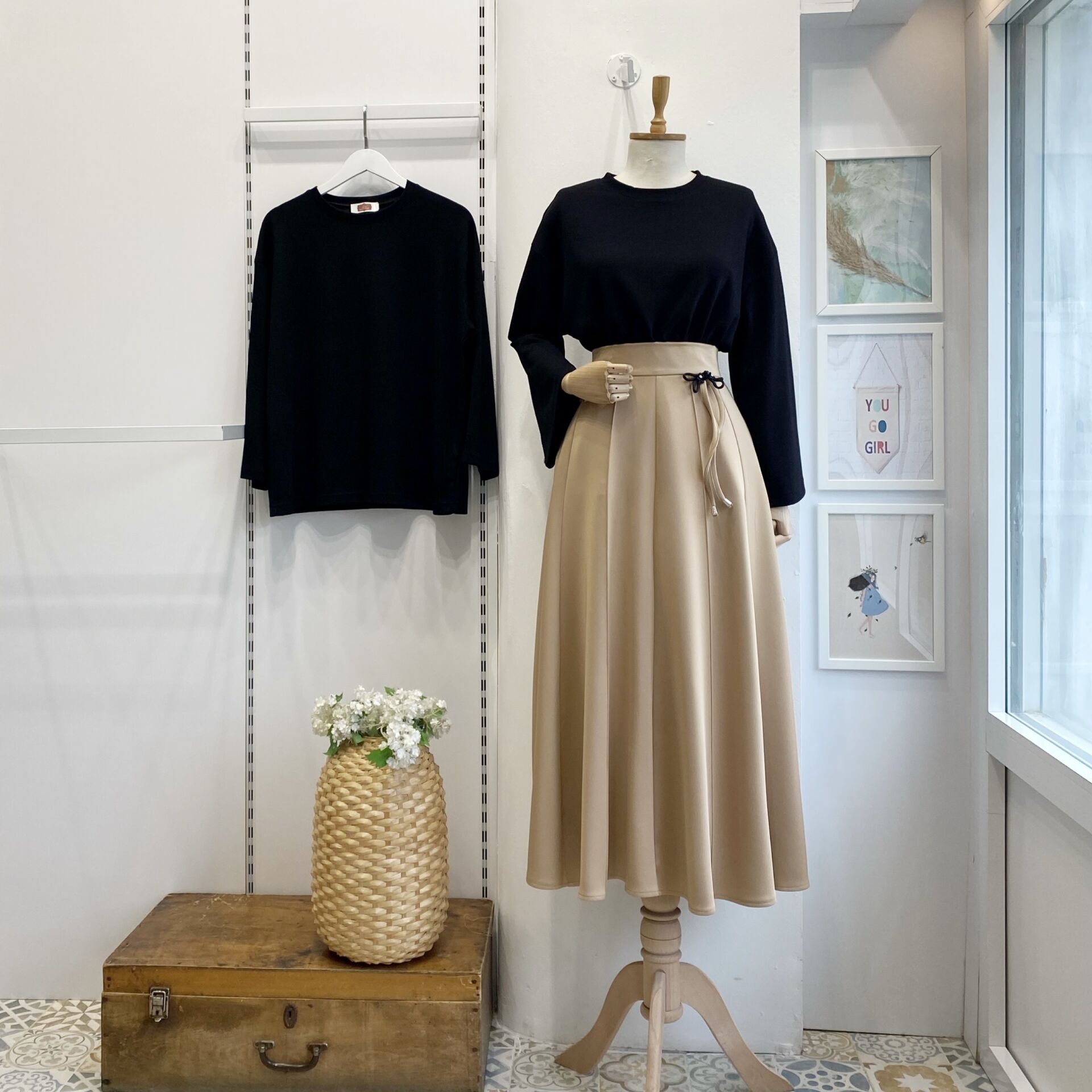 Camel Broşlu Scuba Etek