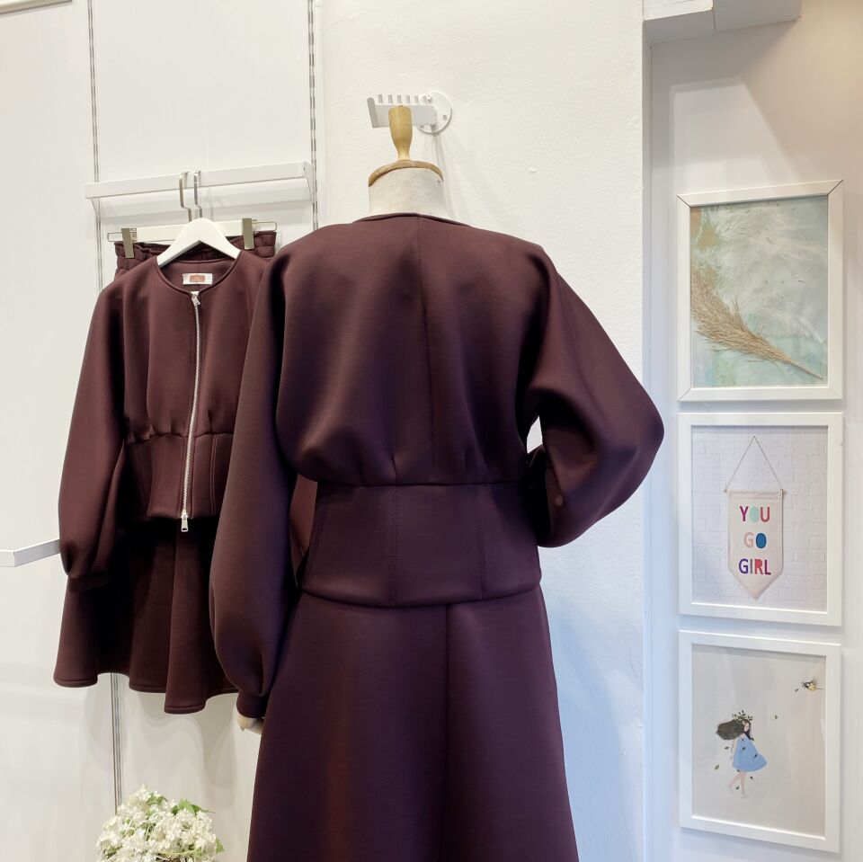 Korsaj Bel Detaylı Bordo Takım