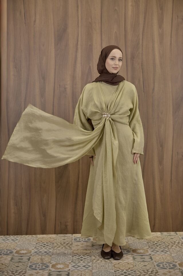 Lumière Yeşil Tül Elbise