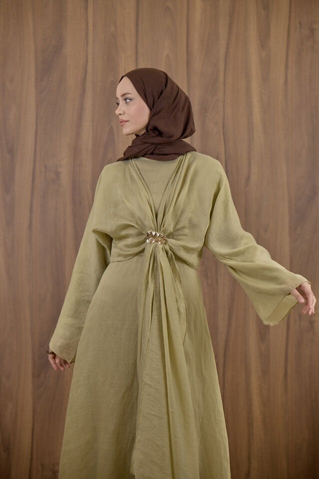 Lumière Yeşil Tül Elbise