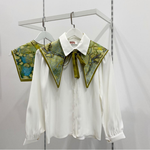 Yeşil Yağlı Boya Esintili  Muse Yaka