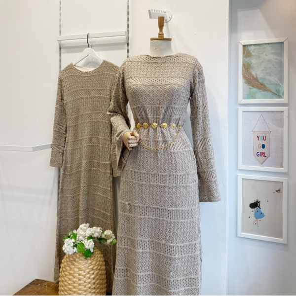 Vizon Loops Örme Triko Elbise