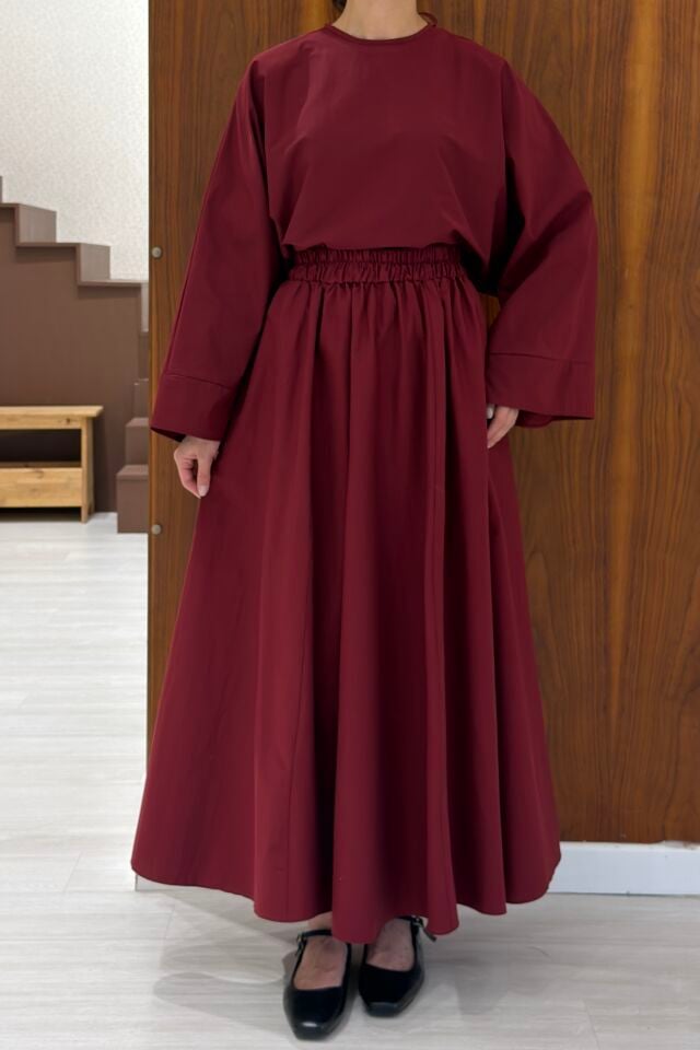 Bordo Poplin Viara Takım