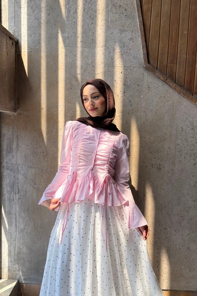 Pembe Poplin Kumaş Verano Gömlek