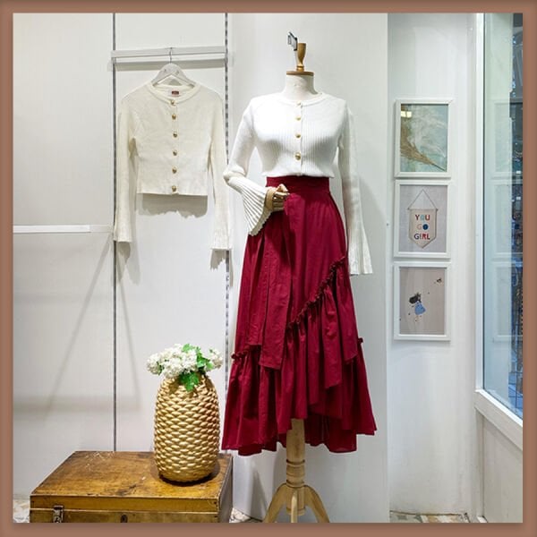 Bordo gypsy etek