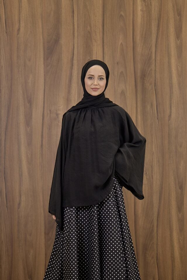 Siyah Şifon Velissa Bluz