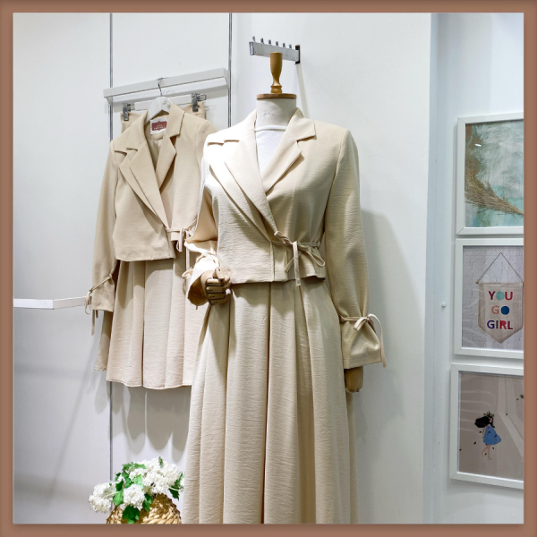 Krem Ceketli Nora Takım