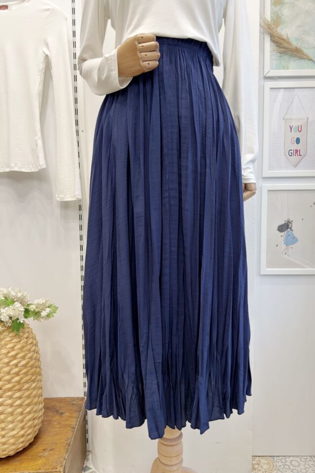 Lacivert Josie Modal Kumaş Etek