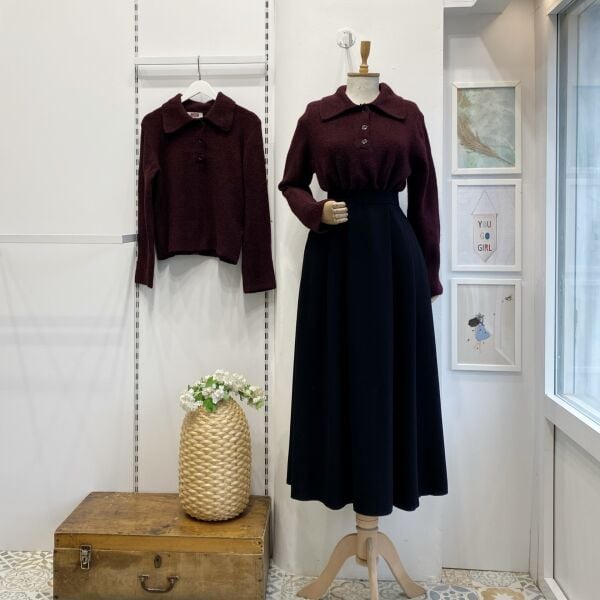 Siyah İki Pileli Crep Etek