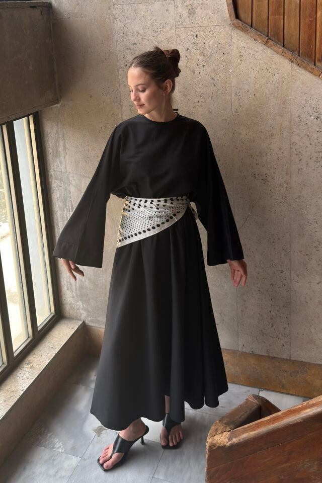 Siyah Poplin Viara Takım