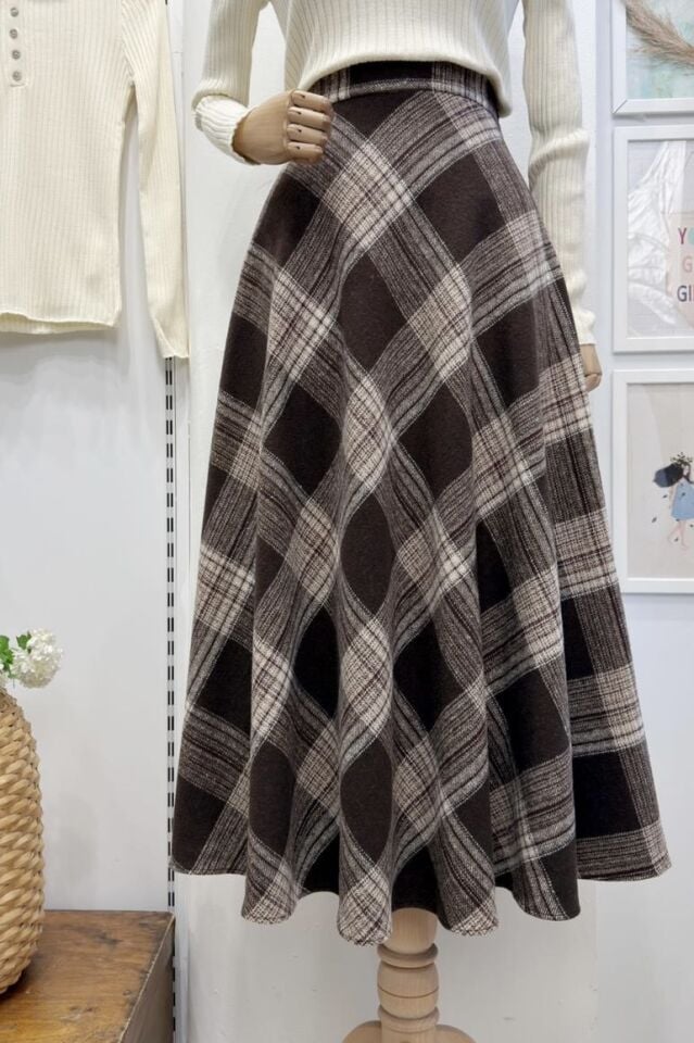 Kahverengi Ekoseli Serena Etek