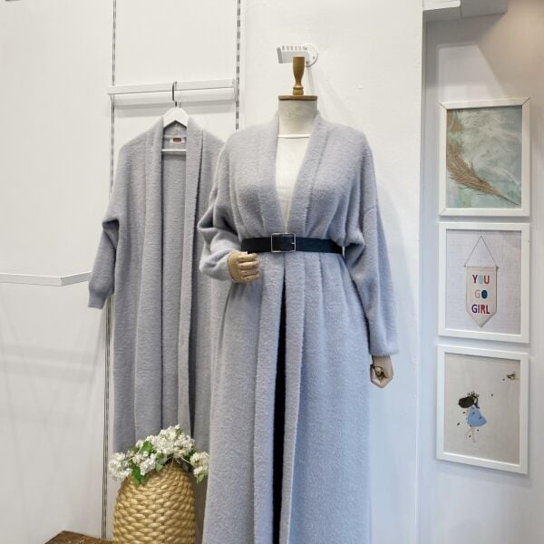 Gri Triko Melange Hırka