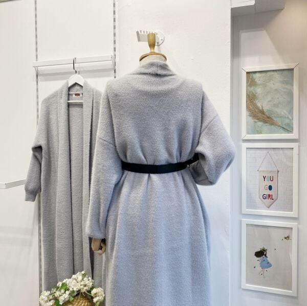 Gri Triko Melange Hırka