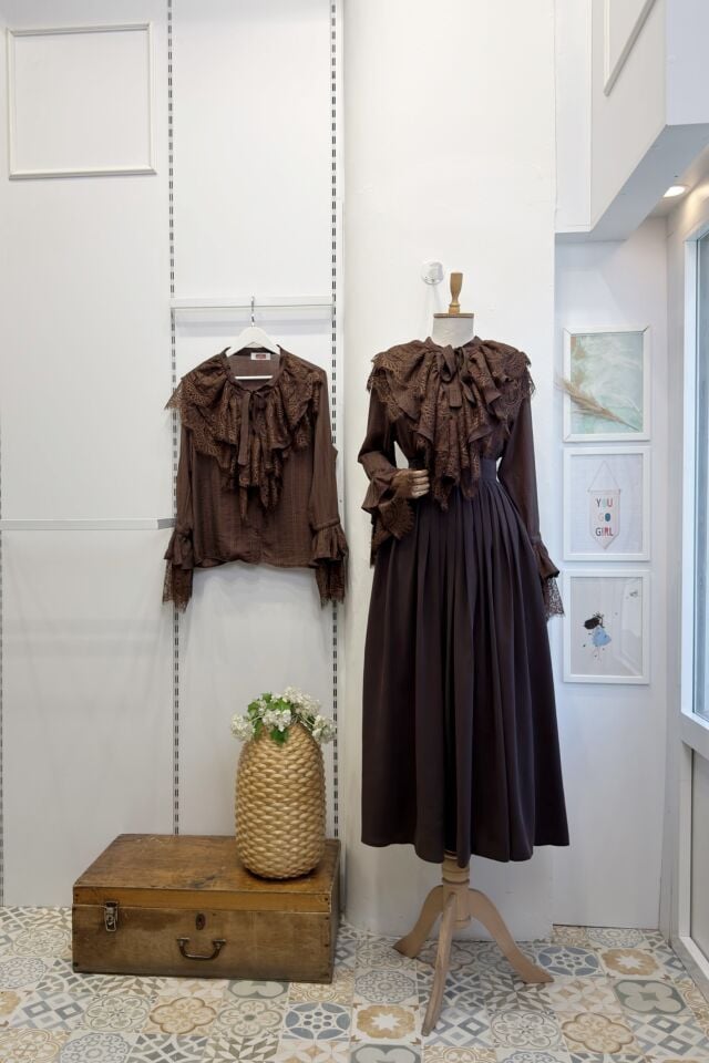 Kahverengi Piliseli Alice Etek