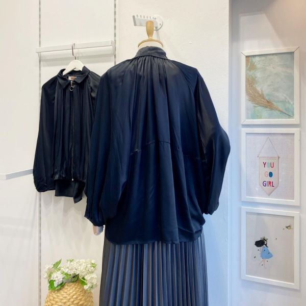 Siyah Saten Mabel Ceket