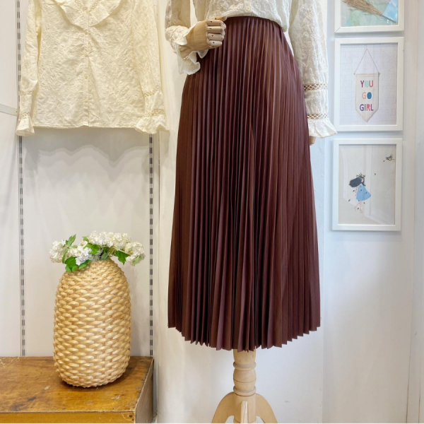 Kahverengi Piliseli Etek