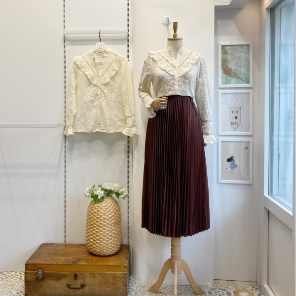 Kahverengi Piliseli Etek