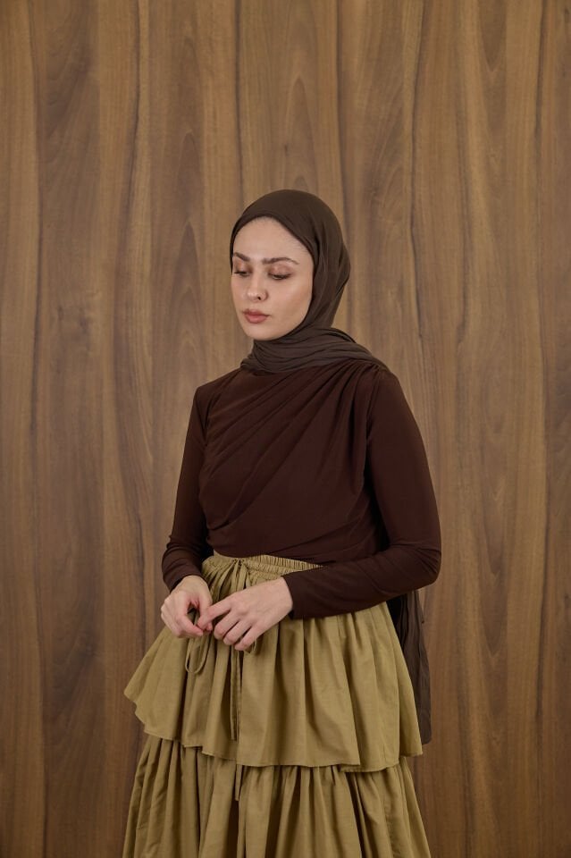 Kahverengi Jarse Bluz