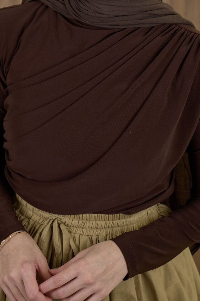 Kahverengi Jarse Bluz