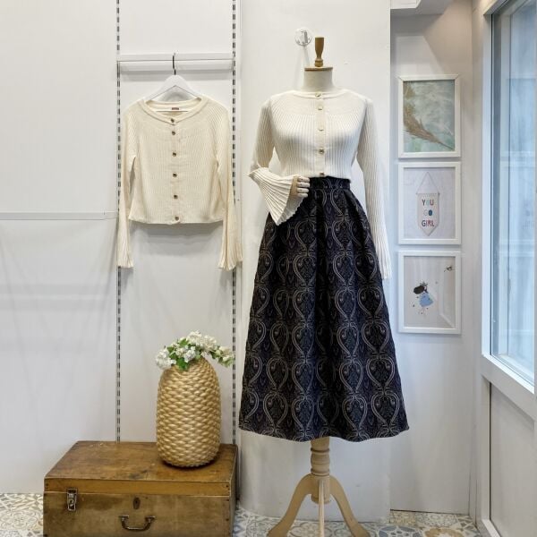 Mürdüm Etnik Desenli Kapitone Etek