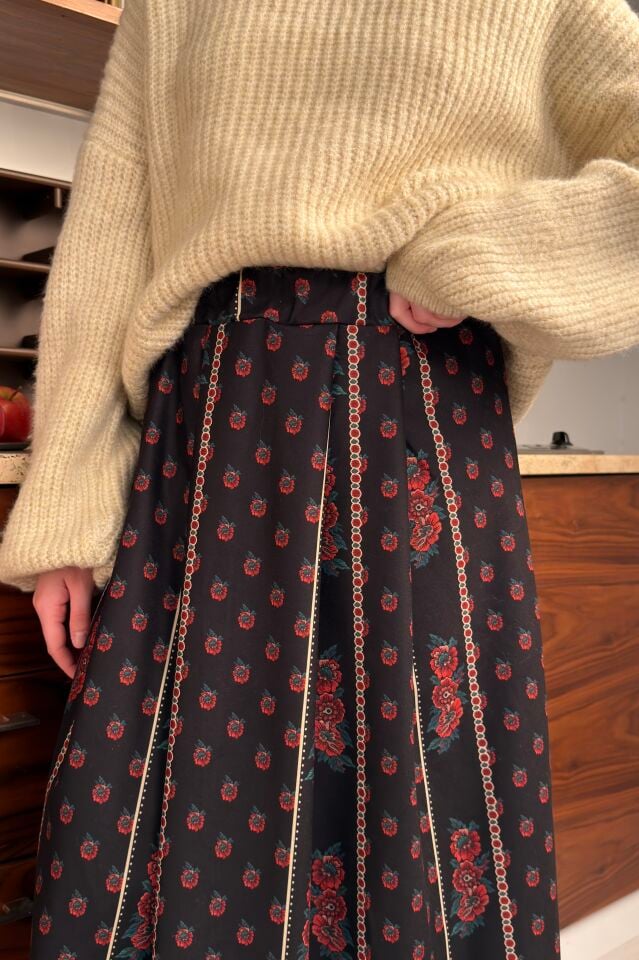 Mini Rose Desenli Etek