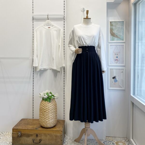 Siyah Kemer Detaylı Viskon Etek