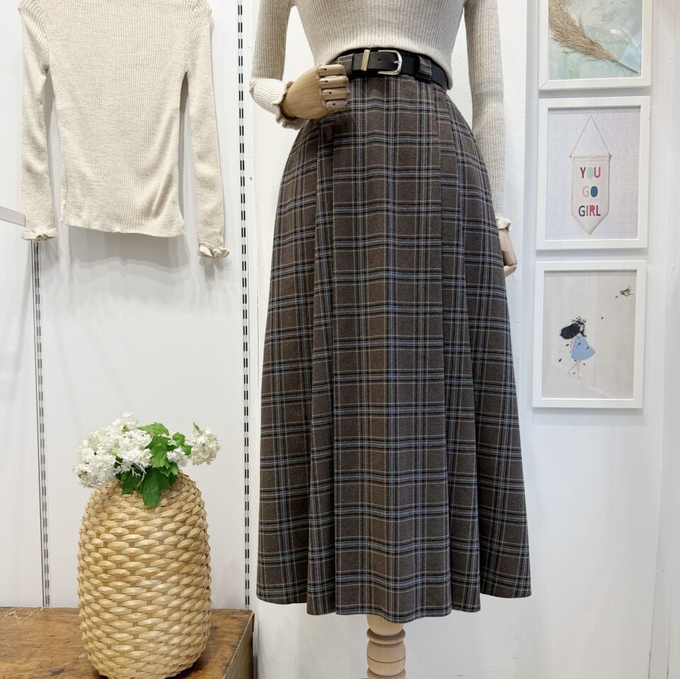 Acı Kahve Ekose Desenli Arain Etek