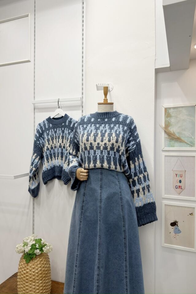 Lacivert Alaca Desenli Sable Kazak