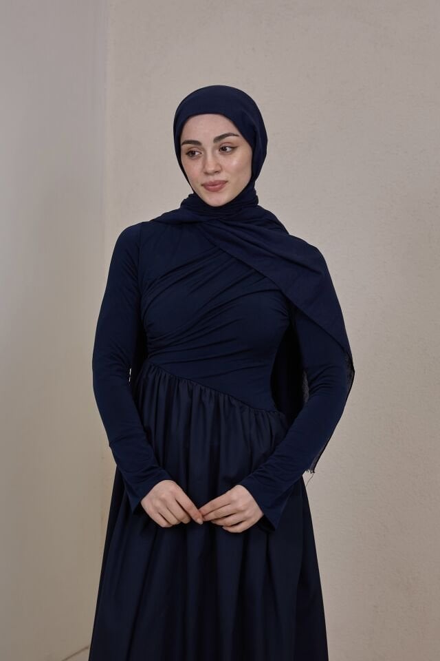 Lacivert Plâtre Elbise