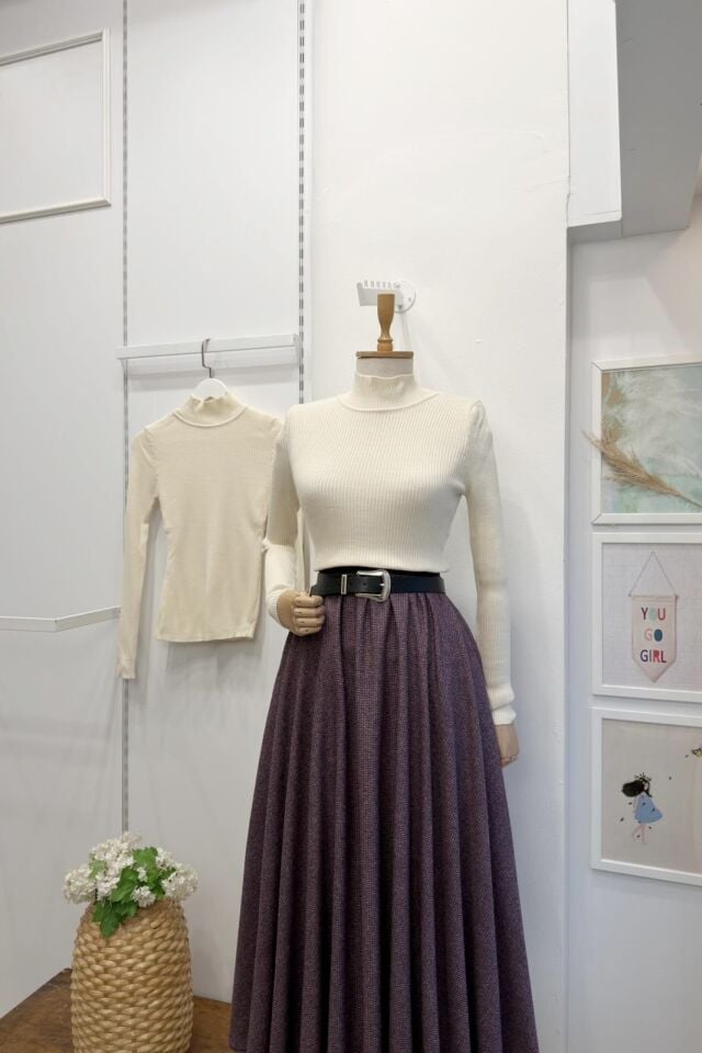 Yarım Balıkçı Yaka Krem Triko İçlik