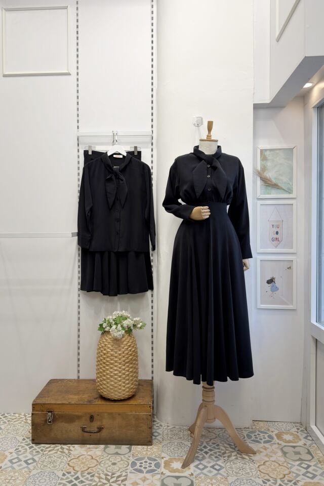 Siyah Cheryl Modal Kumaş Takım