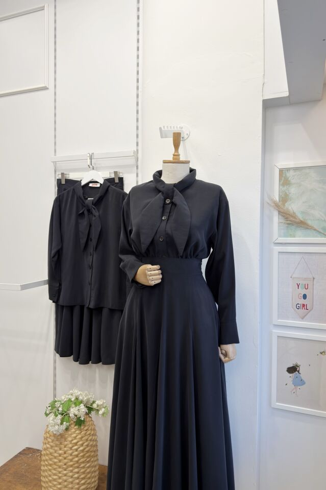 Siyah Cheryl Modal Kumaş Takım