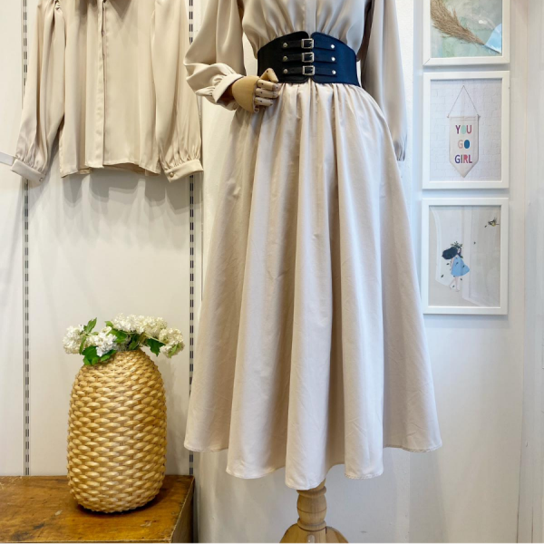 Korse Kemerli Krem Victoria Etek