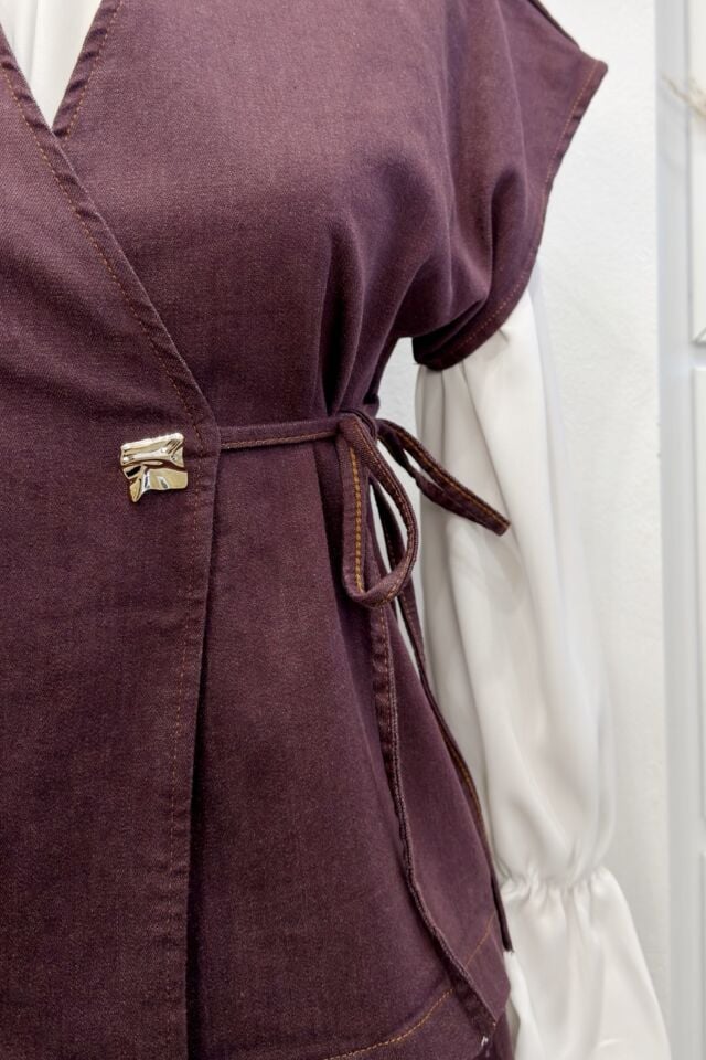 Bordo Anvelop Yelekli Takım