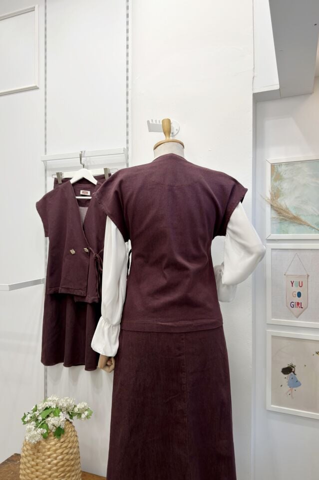 Bordo Anvelop Yelekli Takım