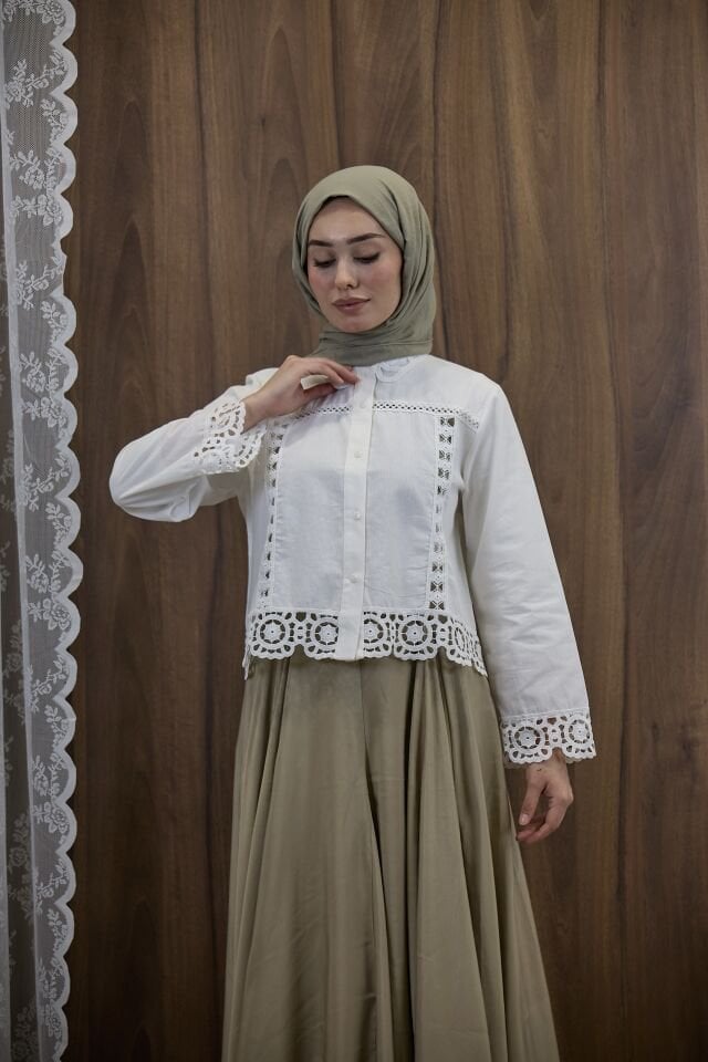 Beyaz Clair de Coton Gömlek