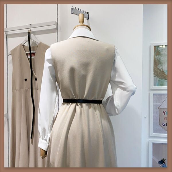 Kemerli Krem Suit Jile