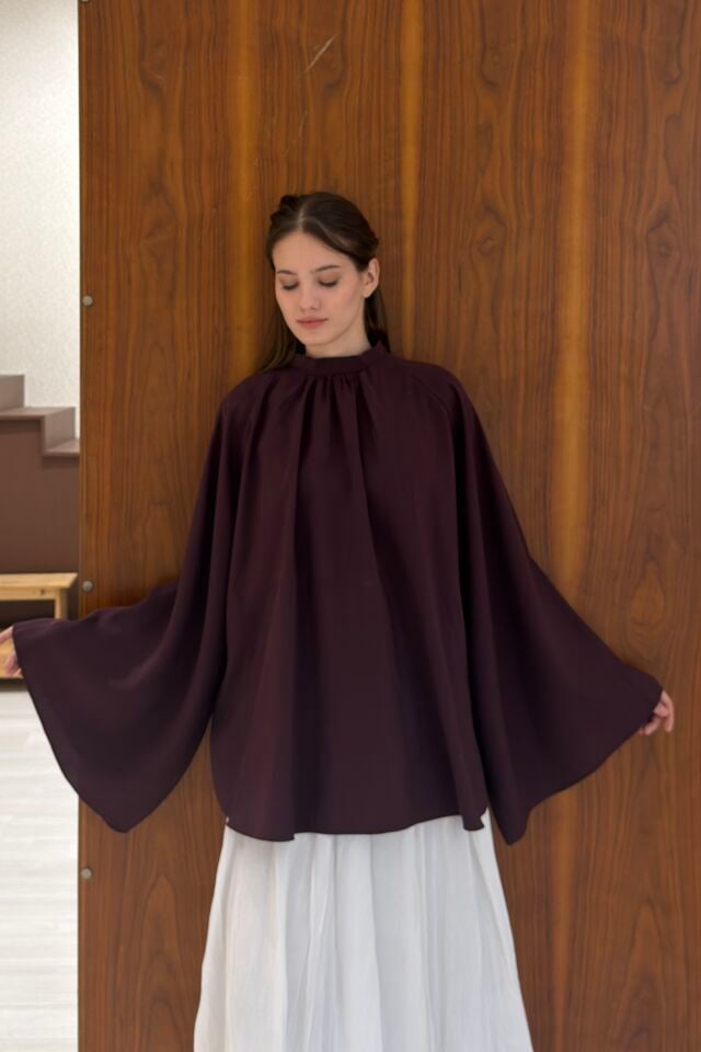 Mürdüm Modal Dokulu Melissa Bluz (ÖN SİPARİŞ)