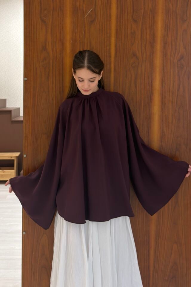 Mürdüm Modal Dokulu Melissa Bluz (ÖN SİPARİŞ)