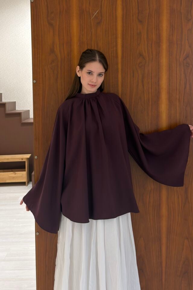 Mürdüm Modal Dokulu Melissa Bluz