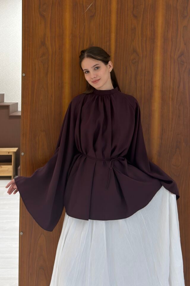 Mürdüm Modal Dokulu Melissa Bluz