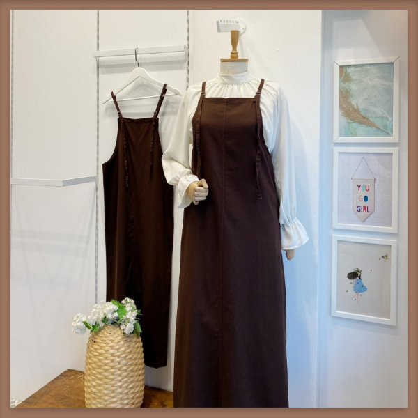 Acı Kahve İnce Gabardin Askı Detaylı Jile