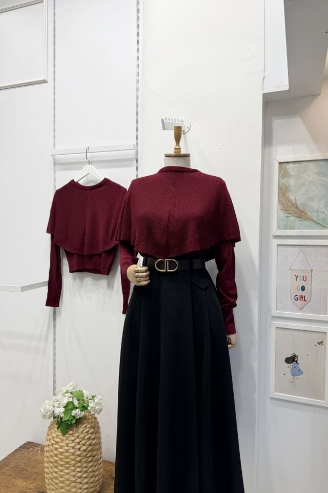 Bordo Ridea Pelerinli Kazak