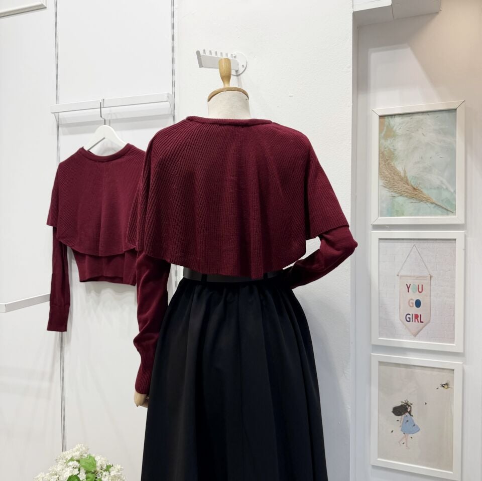 Bordo Ridea Pelerinli Kazak