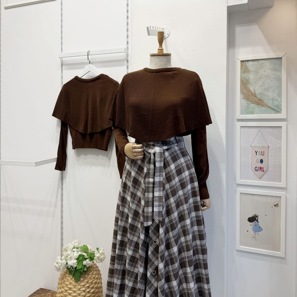 Kahverengi Ridea Pelerinli Kazak