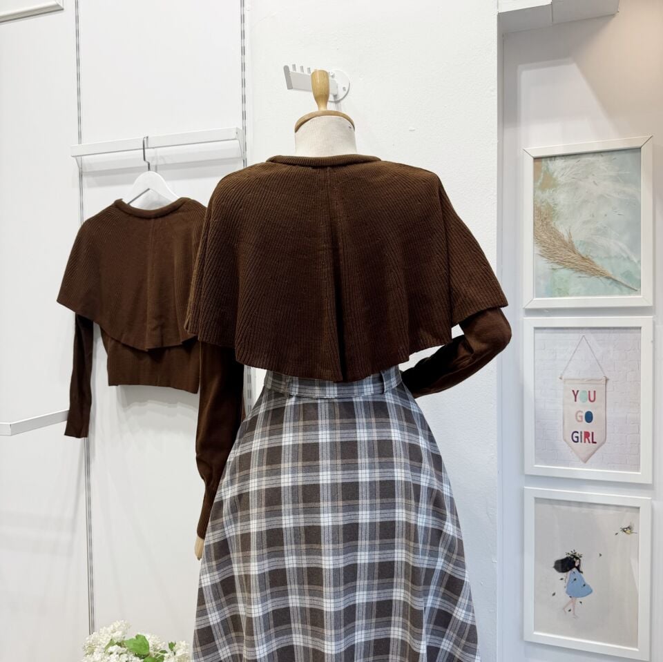 Kahverengi Ridea Pelerinli Kazak