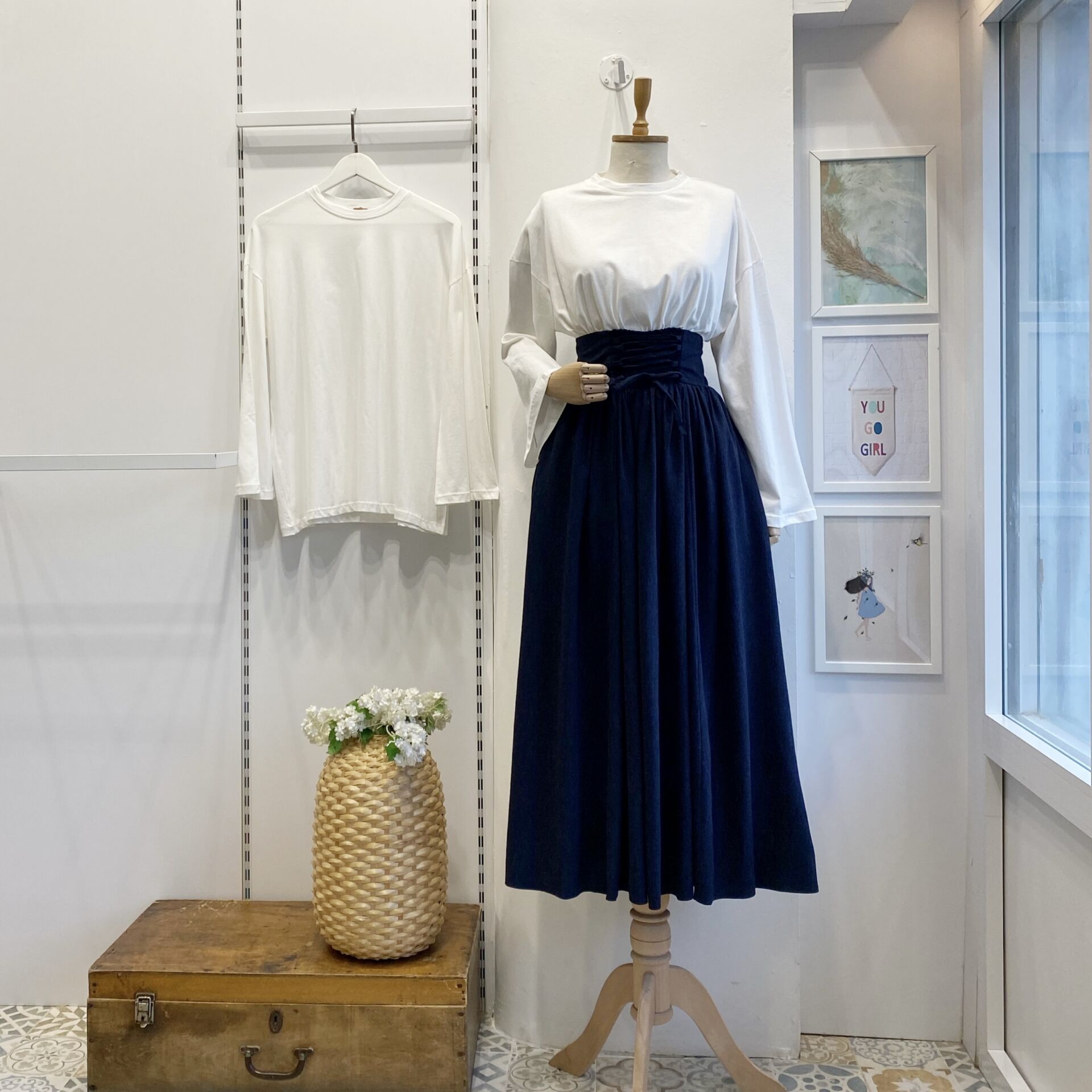 Lacivert Yün Efekt Karian Etek