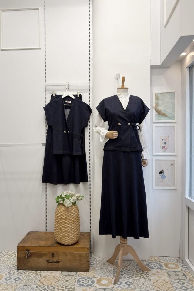 Lacivert Anvelop Yelekli Takım