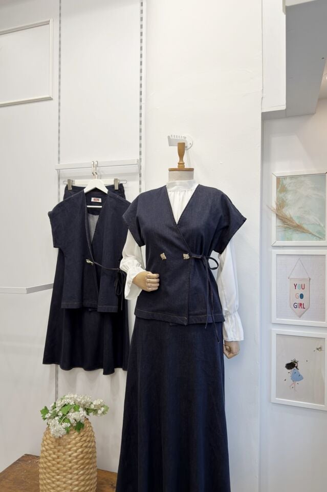 Lacivert Anvelop Yelekli Takım