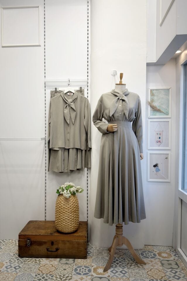 Gri Cheryl Modal Kumaş Takım